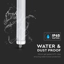 V-Tac vanntett 18W komplett LED armatur - 60 cm, 120 lm/W, gjennomkoblet, IP65, 230V
