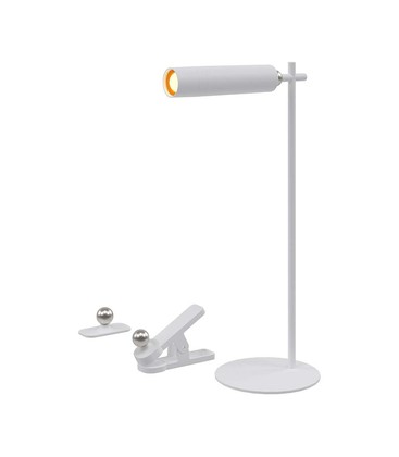 3W LED Bordlampe - 4000K, Hvit, Magnetisk, Hus