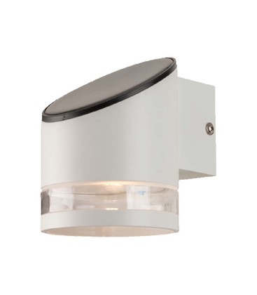 1W Solcelle Vegglampe - LED, 3000K, Hvit, Hus IP54