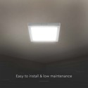 V-Tac 24W LED taklampe - 28,7 x 28,7cm, Høyde: 3,1cm, hvit kant, inkl. lyskilde