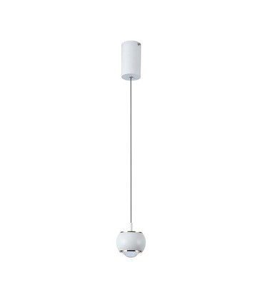 9W Hengende Lampe - LED, 10x10x100cm, 4000K, hvit, hus