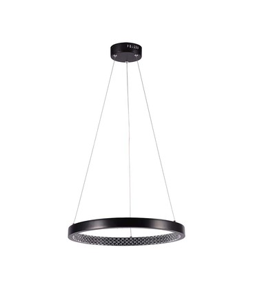 19W hengelampe - LED, 40cm, 3000K, krystall akryl, innvendig, svart, hus.