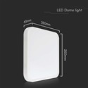 V-Tac 18W LED taklampe - IP44, 25 x 25cm, høyde 6,5cm, hvit kant, inkl. lyskilde