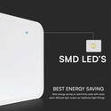 V-Tac 18W LED taklampe - IP44, 25 x 25cm, høyde 6,5cm, hvit kant, inkl. lyskilde