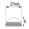 1 meter LED skapbelysning - 6mm høy, 12V DC, 9W, med støpsel