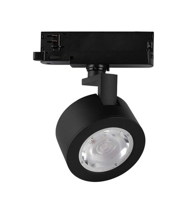 30W LED COB Skinnespot - 3i1 Sort Hus.