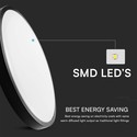V-Tac 24W LED taklampe - Ø29,5cm, IP44, svart kant, inkl. lyskilde