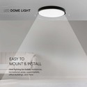 V-Tac 24W LED taklampe - Ø29,5cm, IP44, svart kant, inkl. lyskilde