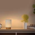 V-Tac oppladbar bordlampe - Touch dimbar, tre-finish, beige skjerm