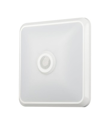 12W LED Kuppel - Lys med PIR Sensor, Samsung Chip, 3i1, Firkantet, Hvitt Hus.