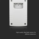V-Tac skumringsrelé med timer - IP65, Hvit Hus, justerbar følsomhet, justerbar timer