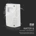 V-Tac skumringsrelé med timer - IP65, Hvit Hus, justerbar følsomhet, justerbar timer