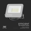 V-Tac 30W RGB+kald hvit lyskaster - Sort hus, fjernkontroll, IP65