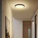 V-Tac 18W LED taklampe - Samsung Chip, Ø25cm, IP44, svart kant, inkl. lyskilde