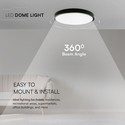 V-Tac 18W LED taklampe - Samsung Chip, Ø25cm, IP44, svart kant, inkl. lyskilde