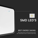 V-Tac 18W LED taklampe - Samsung Chip, 25 x 25cm, svart kant, inkl. lyskilde