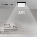 V-Tac 18W LED taklampe - Samsung Chip, 25 x 25cm, svart kant, inkl. lyskilde