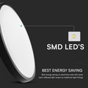 V-Tac 18W LED sensorlampe - Ø29,5cm, IP44, Innebygd sensor, fjernkontroll, svart kant, inkl. lyskilde
