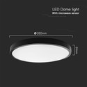V-Tac 24W LED sensorlampe - Ø35cm, IP44, Innebygd sensor, fjernkontroll, svart kant, inkl. lyskilde