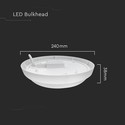 24W Vegglampe - 240mm, 3000K, IP54