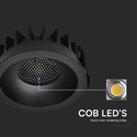12W Blendefri RA90 CCT Downlight Ø86mm - 3 lysfarger, sort front, Hull: Ø75mm, Honeycomb