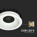 12W Blendefri RA90 CCT Downlight Ø86mm - 3 lysfarger, hvit front, Hull: Ø75mm, Honeycomb