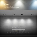 18W Blendefri RA90 CCT Downlight Ø106mm - 3 lysfarger, sort front, Hull: Ø95mm, Honeycomb