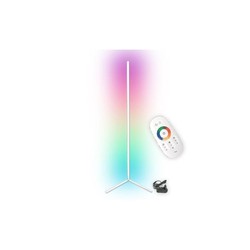 Bordlampe 20 Watt hjørnelampe i RGB med fjernkontroll - Hvit, 140cm høy, styres medfølgende fjernkontrollen