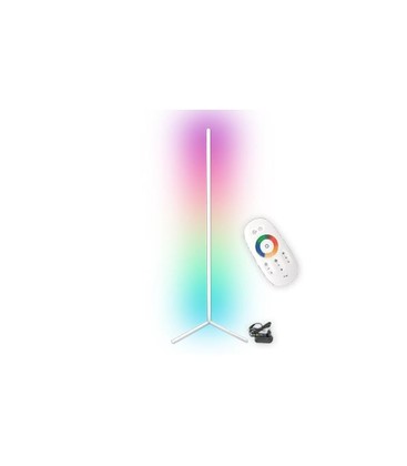 20 Watt hjørnelampe i RGB med fjernkontroll - Hvit, 140cm høy, styres medfølgende fjernkontrollen 20 Watt hjørnelampe i RGB med fjernkontroll - Hvit, 140cm høy, styres medfølgende fjernkontrollen
