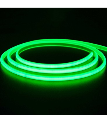 5 m.vanntett Grønn Neon COB LED strip - 230V, IP67, 288 LED, 11,5W/m, kan kuttes hver 50cm 5 m.vanntett Grønn Neon COB LED strip - 230V, IP67, 288 LED, 11,5W/m, kan kuttes hver 50cm