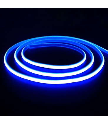 5 m.vanntett Blå Neon COB LED strip - 230V, IP67, 288 LED, 11,5W/m, kan kuttes hver 10cm