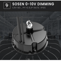 150W Solara LED high bay - 190lm/w, IP65, Sosen driver, 0-10V dimbar, 5 års garanti