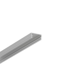 Påbygg 1m aluminiumsprofil BEGTON12 J/S - Anodisert, overflatemontering, LED-skinne