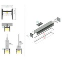 2m aluprofil COZY12 C/U1 - Ubehandlet aluminium, påbygning, LED skinne