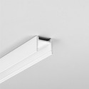 2m aluprofil HOOD14 F/U1 - Hvitlakkert, påbygging, LED skinne