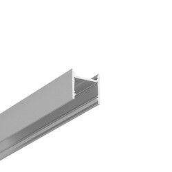 Påbygg 2m aluminiumsprofil LEVEL12 C/U1 - Anodisert, påbygging, LED skinne