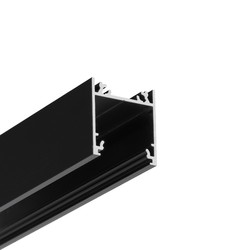 Påbygg 1m aluminiumsprofil LINEA20 EE7F/TY - Svart anodisert, påbygging, LED skinne