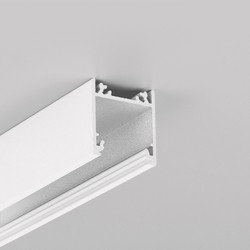 Påbygg 1m aluminiumsprofil LINEA20 EE7F/TY - Hvit lakkert, påbygging, LED skinne