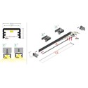 2m aluprofil SLIM8 AC2/Z - Ubehandlet aluminium, påbygging, LED skinne