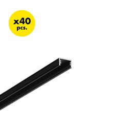 Påbygg 40 stk. 2m aluminiumsprofil SLIM8 AC2/Z - Sort anodisert, påbygging, LED skinne