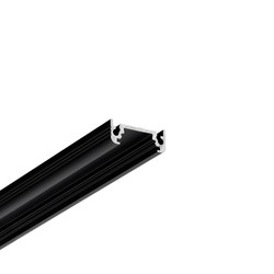 Påbygg 2m aluminiumsprofil SURFACE10 BC/UX - Svart anodisert, påbygging, LED skinne