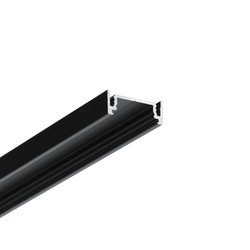 Påbygg 2m aluprofil SURFACE14.V2 EE7F/Y - Svart anodisert, påbygg, LED skinne