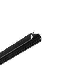 Påbygg 1m aluprofil UNI12 BCD/U - Svart anodisert, påbygging, LED skinne
