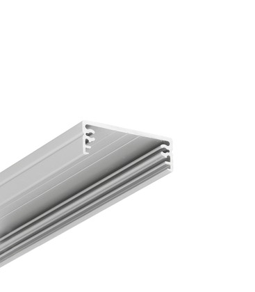 1m aluprofil WIDE24 G/W - Anodisert, påbygning, LED-skinne