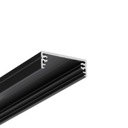 Påbygg 1m aluprofil WIDE24 G/W - Svart anodisert, påbygging, LED skinne