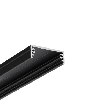 1m aluprofil WIDE24 G/W - Svart anodisert, påbygging, LED skinne 1m aluprofil WIDE24 G/W - Svart anodisert, påbygging, LED skinne