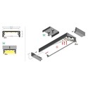 1m aluprofil WIDE24 G/W - Svart anodisert, påbygging, LED skinne