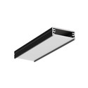 1m aluprofil WIDE24 G/W - Svart anodisert, påbygging, LED skinne