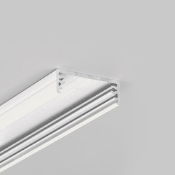 Påbygg 1m aluprofil WIDE24 G/W - Hvit lakkert, påbygging, LED skinne