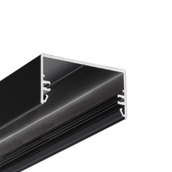 LED profil 2m aluprofil LOWI C10 - Svart lakkert, påbygg, LED-skinne